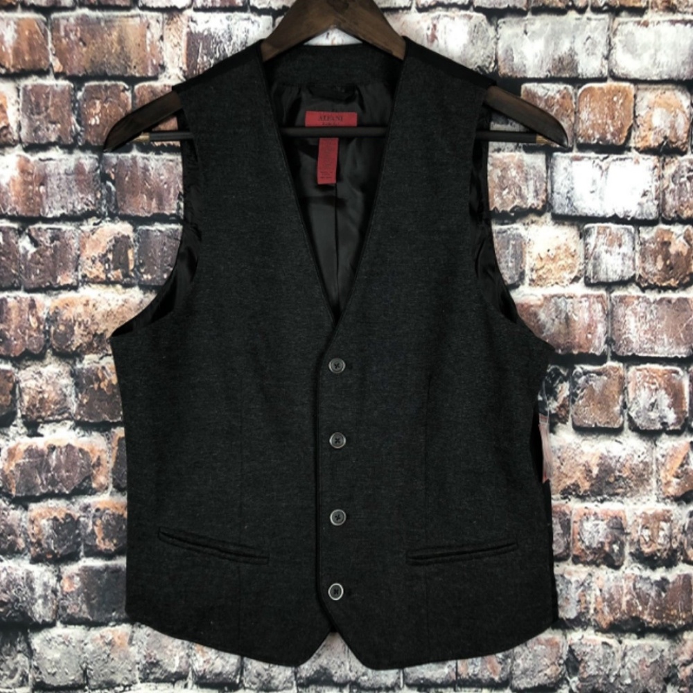 ALFANI MENS NEW GREY Small SLIM VEST
